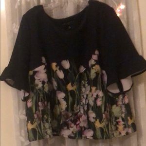 Black floral blouse